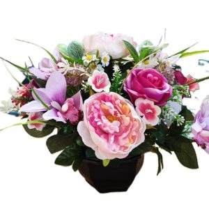 Coupe pivoines/roses/orchidées couleur rose