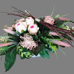 Coupe roses rosée bois flotté