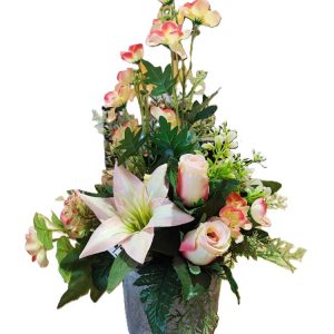 Coupe pierre fleurs de couleur saumon