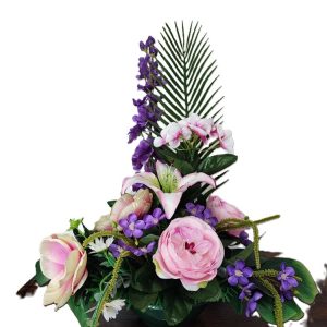 Coupe pivoines/lys/giroflée violet