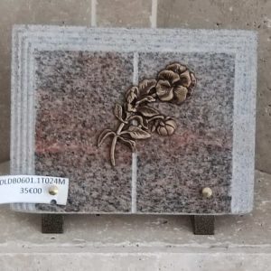 plaque granit rose livre bronze rose
