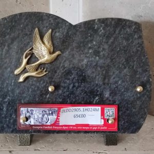 plaque granit bleu mains/colombe