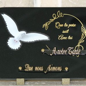 Plaque granit litho colombe