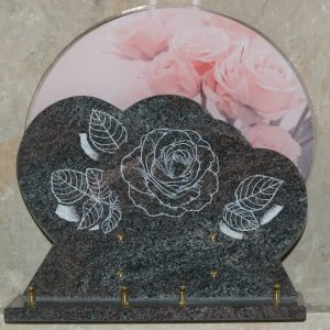 Plaque granit/altuglass litho roses