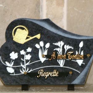 Plaque granit bleu litho jardin