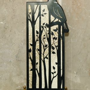 Plaque granit noir litho corbeau