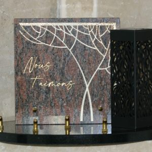 Plaque granit bi colors bougie