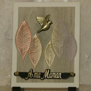 Plaque ceramique litho plumes