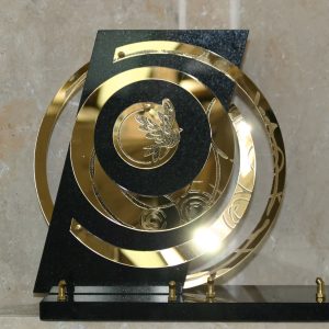 Plaque granit noir altuglass psychédélique spirale