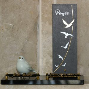 Plaque granit/ceramique/porcelaine oiseau blanc