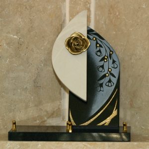 Plaque granit ceramique litho fleurs