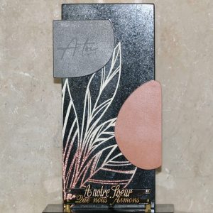 Plaque granit noir litho plantes "à toi"