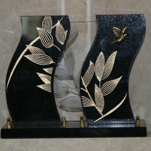 Plaque granit/altuglass litho blanche et or