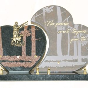Plaque granit/ceramique cœur de chasseur