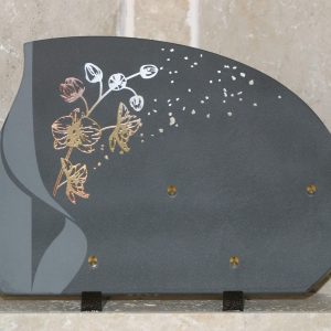 Plaque ceramique litho fleurs