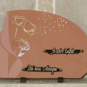 Plaque céramique rose litho coquelicot