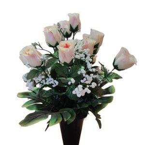 Bouquet roses rose pale (godet)