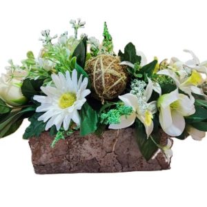 Jardiniere/paniere marguerite/orchidée boule jute