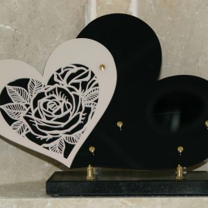 Plaque altuglass cœurs bi colors