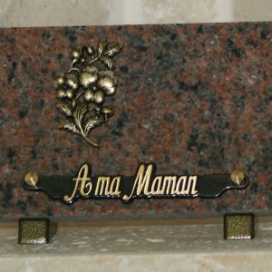 Plaque granit rose bronze pensées