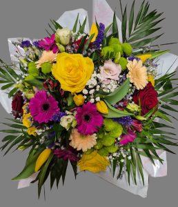 Bouquet rond bulle d'eau "Champêtre"