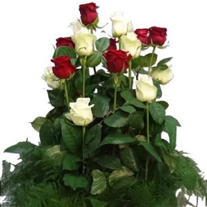 Coussin de roses piquées "Roses du dernier Adieu"