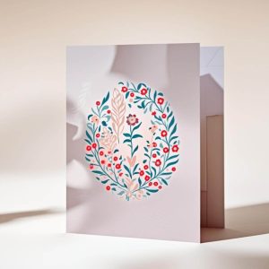 Carte message Couronne fleurie