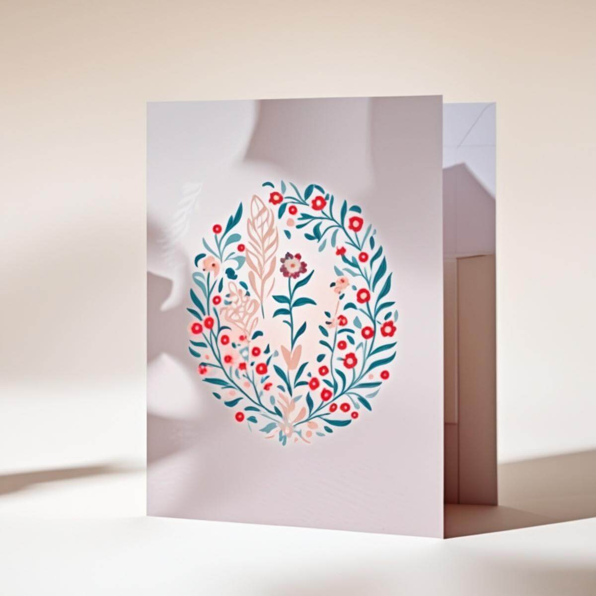 Carte message Couronne fleurie